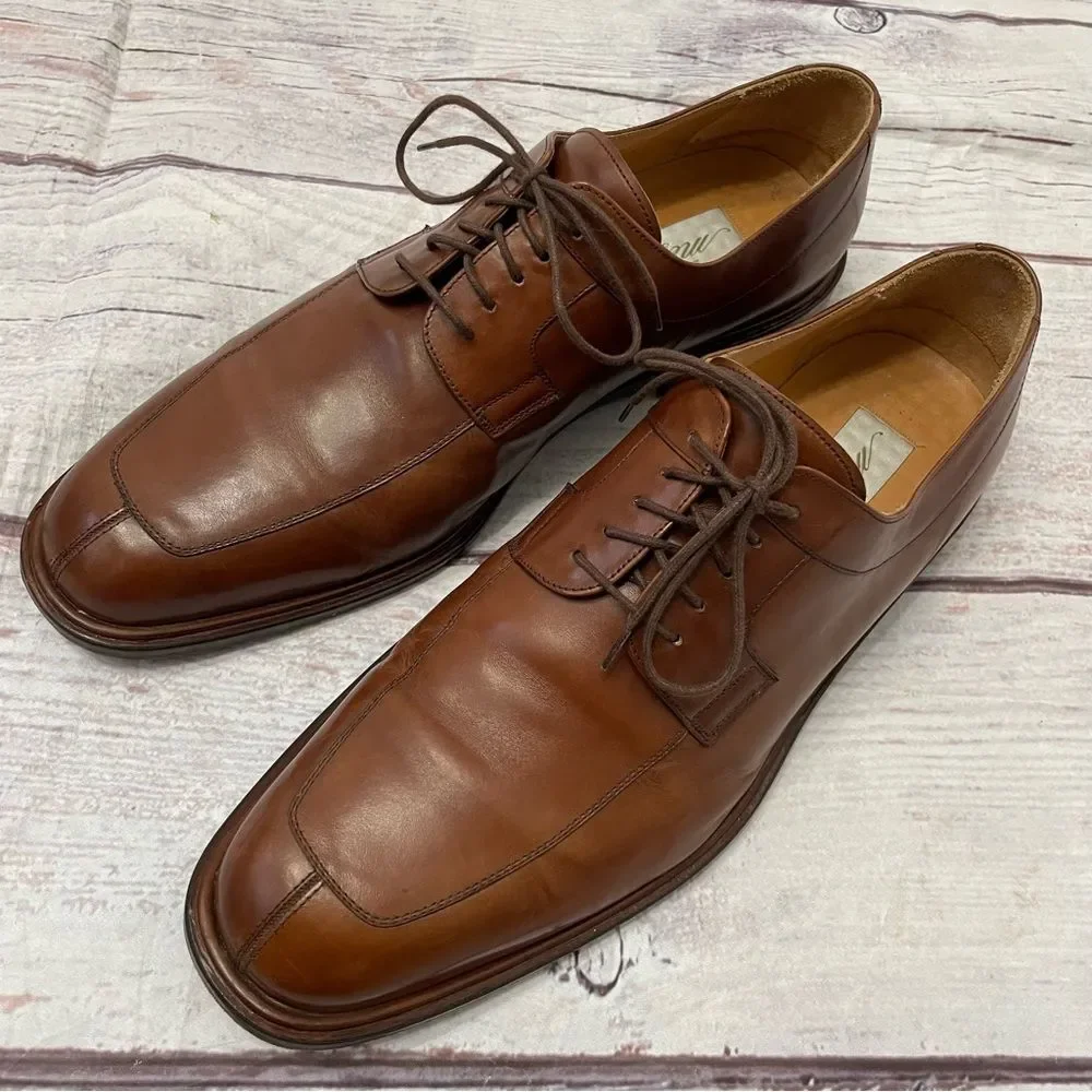 Mezlan Fiore Matte Leather Split Toe Brown Red Derby Lace Up Men’s Size 13
